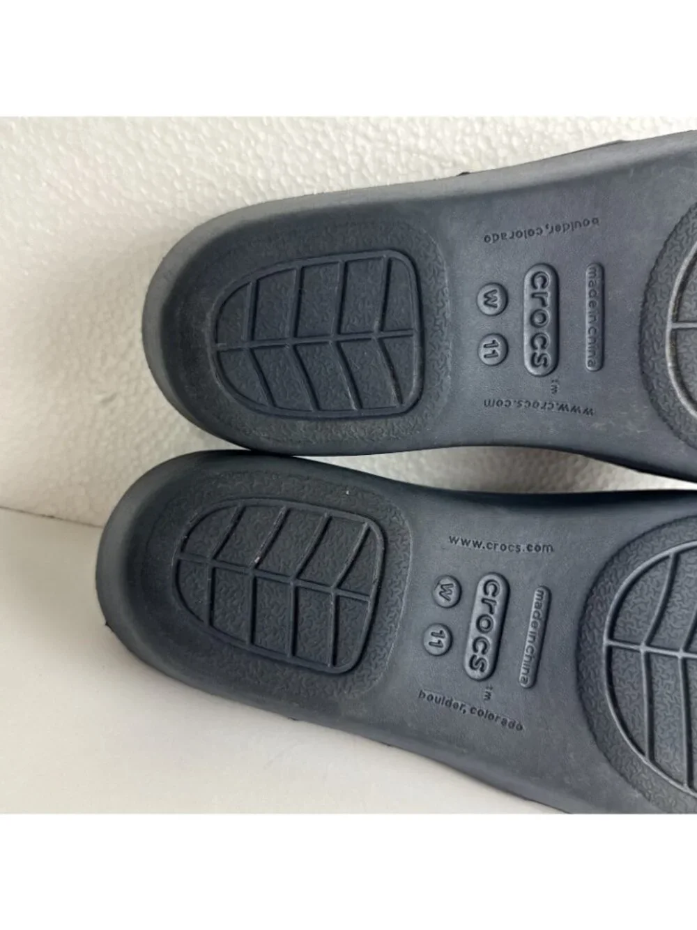 Crocs Navy Blue Rhonda Wedge Slip On Sandals Women's size 11